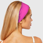 Повязка с принтом Яркий розовый из фильма Барби для женщины, вид на модели спереди №3. Цвет основы: белый