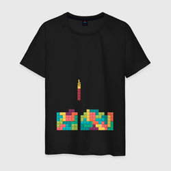Огненный Тетрис – Мужская футболка хлопок с принтом купить со скидкой в -20%