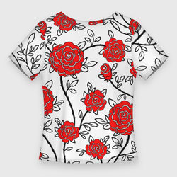 BEAUTIFUL RED ROSES – Женская футболка 3D Slim с принтом купить