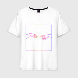 Неоновый Ренессанс – Мужская футболка хлопок Oversize с принтом купить со скидкой в -16%