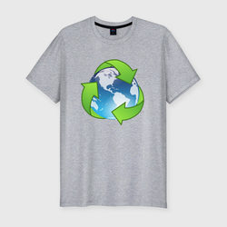 Земля Экология – Мужская футболка хлопок Slim с принтом купить
