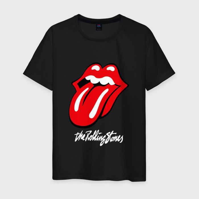 Мужская футболка из хлопка с принтом Rolling Stones Роллинг Стоунз, вид спереди №1