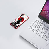 Чехол для Xiaomi Redmi Note 8T с принтом Ghost of Tsushima: призрак на фоне красного солнца для любого человека, вид спереди №5. Цвет основы: красный
