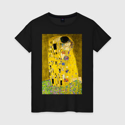 Поцелуй картина Климта – Женская футболка хлопок с принтом купить со скидкой в -20%