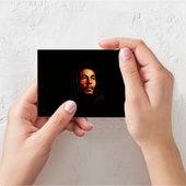 Открытка с принтом Bob Marley Art для любого человека, вид спереди №2. Цвет основы: белый