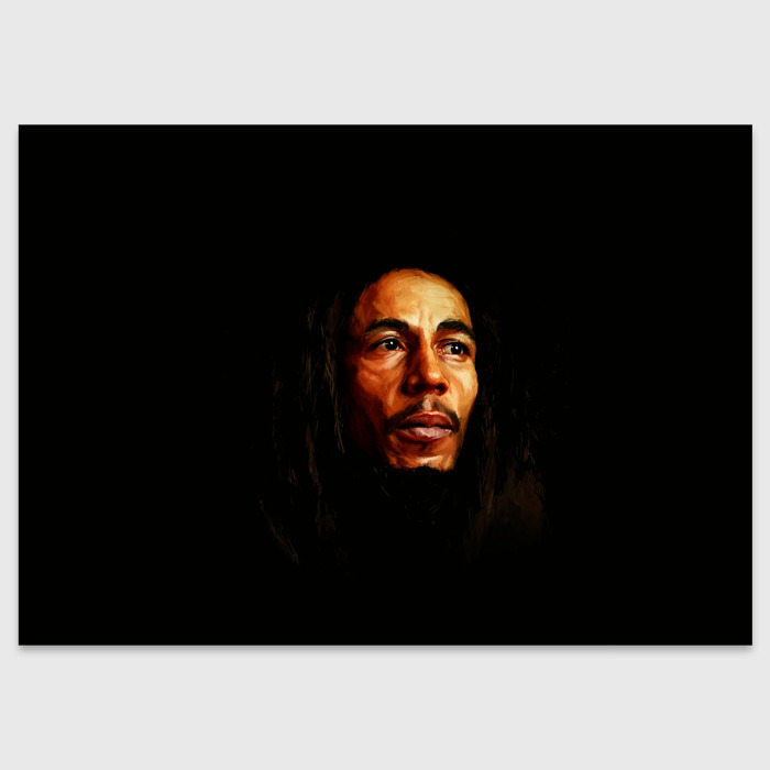 Поздравительная открытка с принтом Bob Marley Art, вид спереди №1