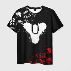 Destiny 2 red & white pattern logo – Мужская футболка 3D с принтом купить со скидкой в -26%