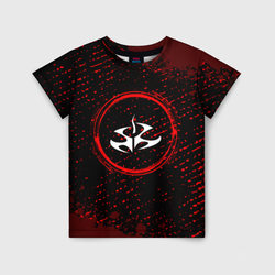 Символ Hitman и краска вокруг на темном фоне – Детская футболка 3D с принтом купить со скидкой в -33%