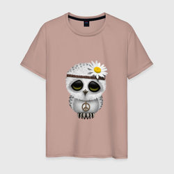 Мир - Сова – Мужская футболка хлопок с принтом купить со скидкой в -20%