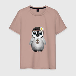 Мир - Пингвин – Мужская футболка хлопок с принтом купить со скидкой в -20%