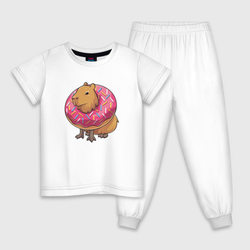 Капибара и пончик – Детская пижама хлопок с принтом купить со скидкой в -9%