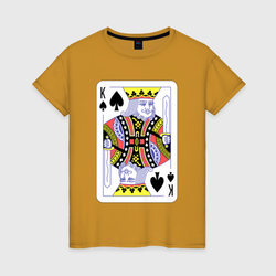 Игральная карта - Король – Женская футболка хлопок с принтом купить со скидкой в -20%
