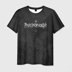 Phasmophobia пентаграмма и крест на сером фоне – Мужская футболка 3D с принтом купить со скидкой в -26%