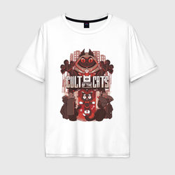 Cult Of The Cats – Мужская футболка хлопок Oversize с принтом купить со скидкой в -16%