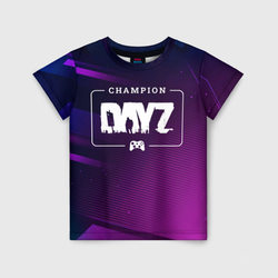 DayZ gaming champion: рамка с лого и джойстиком на неоновом фоне – Детская футболка 3D с принтом купить со скидкой в -33%