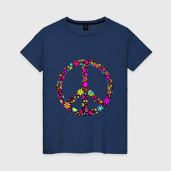 Flowers pacific – Женская футболка хлопок с принтом купить со скидкой в -20%