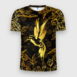 Золотая колибри – Мужская футболка 3D Slim с принтом купить со скидкой в -9%