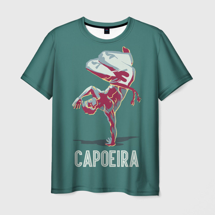 Мужская футболка с принтом Capoeira fighter, вид спереди №1