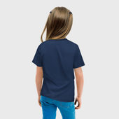 Светящаяся футболка с принтом Лионель Месси Аргентина для любого человека, вид сзади №3. Цвет основы: темно-синий
