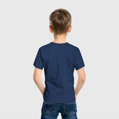 Светящаяся футболка с принтом Лионель Месси Аргентина для любого человека, вид сзади №2. Цвет основы: темно-синий