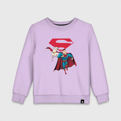 Крипто и Супермен с лого DC Лига Суперпитомцы – Детский свитшот хлопок с принтом купить со скидкой в -13%