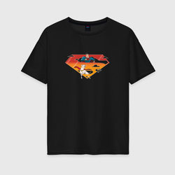 Супермен и его пес Крипто DC Лига Суперпитомцы – Женская футболка хлопок Oversize с принтом купить со скидкой в -16%