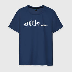 Эволюция в пловца – Мужская футболка хлопок с принтом купить со скидкой в -20%