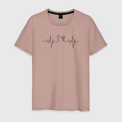 A cat in the heart – Мужская футболка хлопок с принтом купить со скидкой в -20%