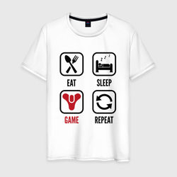 Eat - sleep - Destiny - repeat – Мужская футболка хлопок с принтом купить со скидкой в -20%
