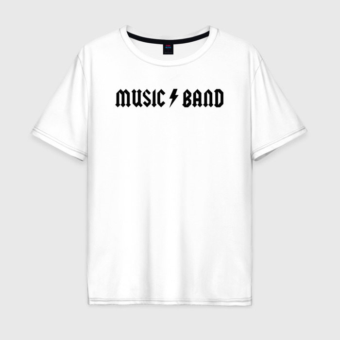 Мужская футболка из хлопка оверсайз с принтом Music band мем про молодежь, вид спереди №1