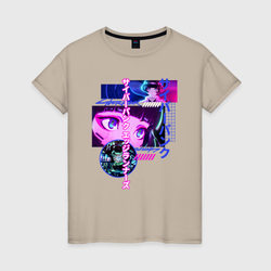 Cyberpunk Edgerunners Киберпанк – Женская футболка хлопок с принтом купить со скидкой в -20%
