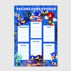 Sonic и Наклз школьное расписание – Постер с принтом купить