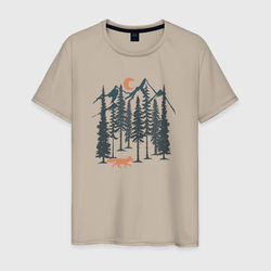 Лисичка в Лесу – Мужская футболка хлопок с принтом купить со скидкой в -20%