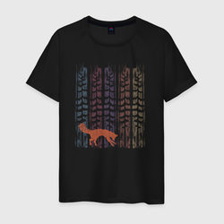 Лиса и деревья – Мужская футболка хлопок с принтом купить со скидкой в -20%