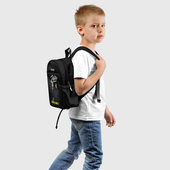 Рюкзак с принтом Dabro группа для ребенка, вид сзади №1. Цвет основы: белый