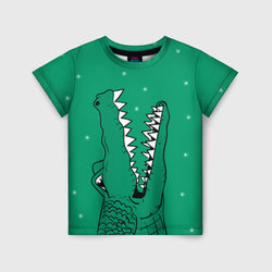 Крокодил ловит снежинки – Детская футболка 3D с принтом купить со скидкой в -44%