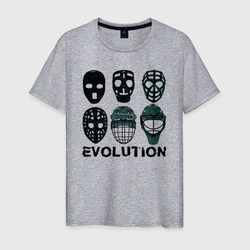 Эволюция вратарских масок – Мужская футболка хлопок с принтом купить со скидкой в -20%