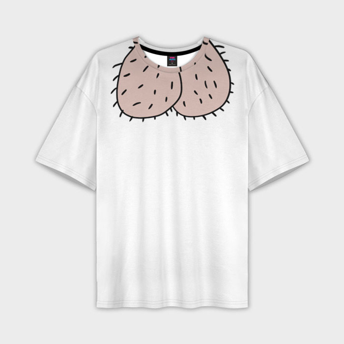 Мужская футболка Oversize с принтом Человек яйца, вид спереди №1