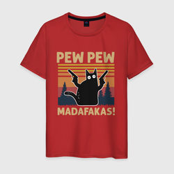 Кот с пистолетами - Madafakas – Мужская футболка хлопок с принтом купить со скидкой в -20%