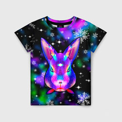 Неоновый кролик – Детская футболка 3D с принтом купить со скидкой в -44%