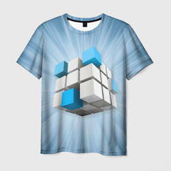 Трёхцветный кубик Рубика – Мужская футболка 3D с принтом купить со скидкой в -31%