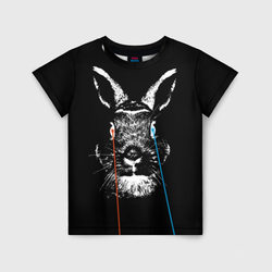 Черный кролик стреляет лазерами из глаз – Детская футболка 3D с принтом купить со скидкой в -44%