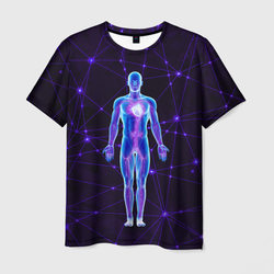 Неоновый человек в нейросети – Мужская футболка 3D с принтом купить со скидкой в -26%