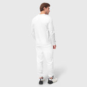 Костюм с принтом Два весёлых гуся — Gussi — fashion 2055 для мужчины, вид на модели сзади №2. Цвет основы: белый