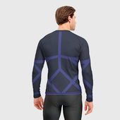 Рашгард с принтом Форма Блю Лок для мужчины, вид на модели сзади №2. Цвет основы: белый
