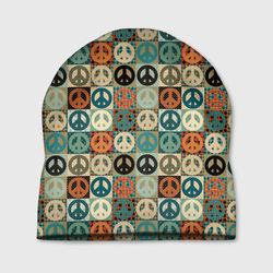 Peace symbol pattern – Шапка 3D с принтом купить