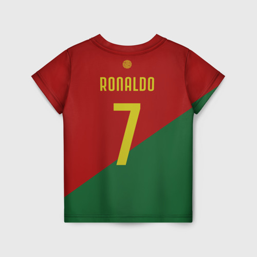 Детская футболка с принтом Роналду сборная Португалии, вид сзади №1