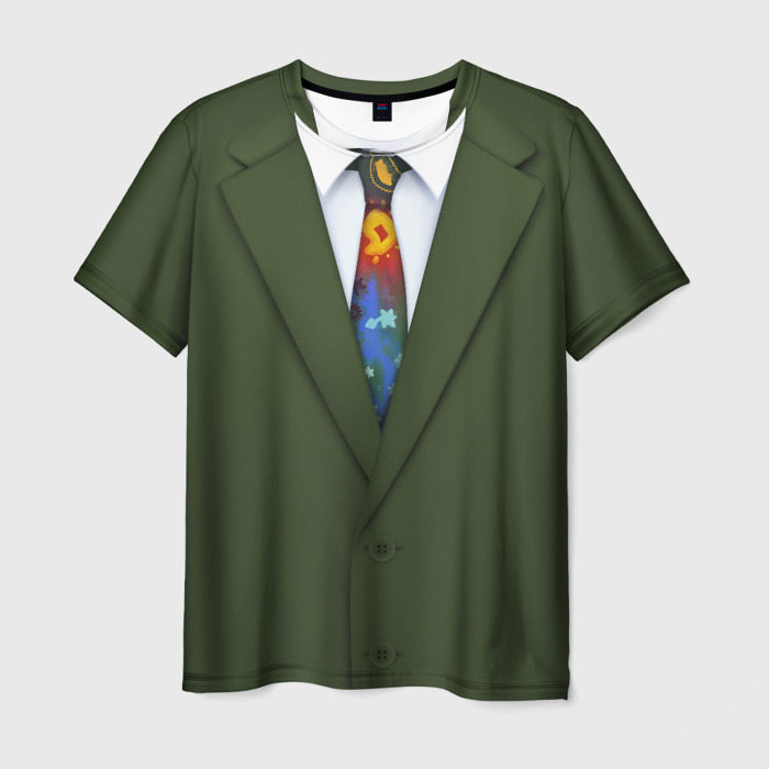 Мужская футболка с принтом Костюм с галстуком из игры Disco Elysium, вид спереди №1