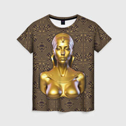 Золотой бюст египетской принцессы – Женская футболка 3D с принтом купить со скидкой в -26%
