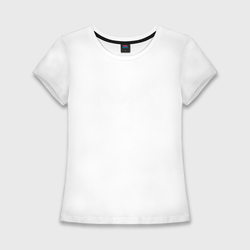 Белая базовая 4 – Женская футболка хлопок Slim с принтом купить